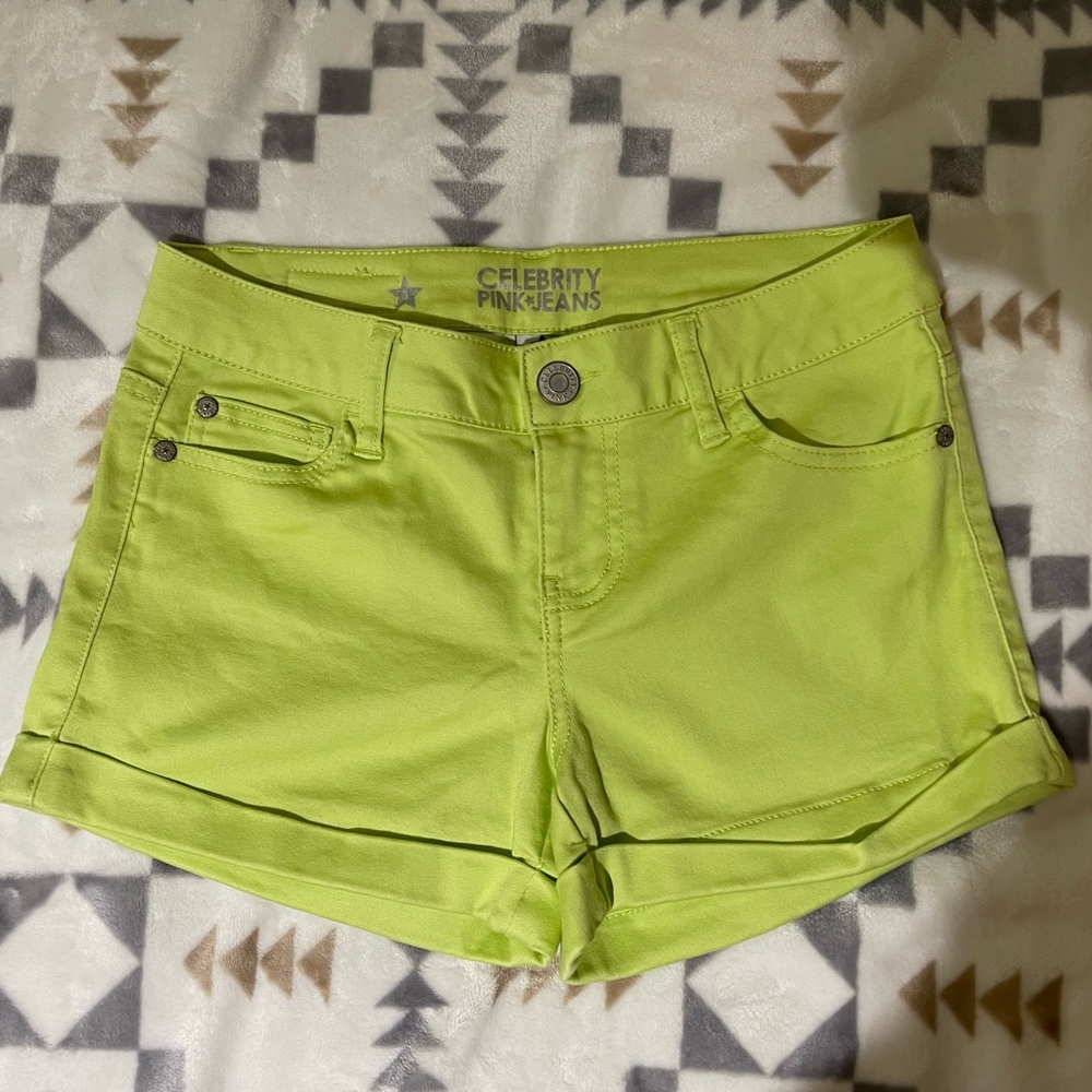 Celebrity Pink Jeans lime green shorts
